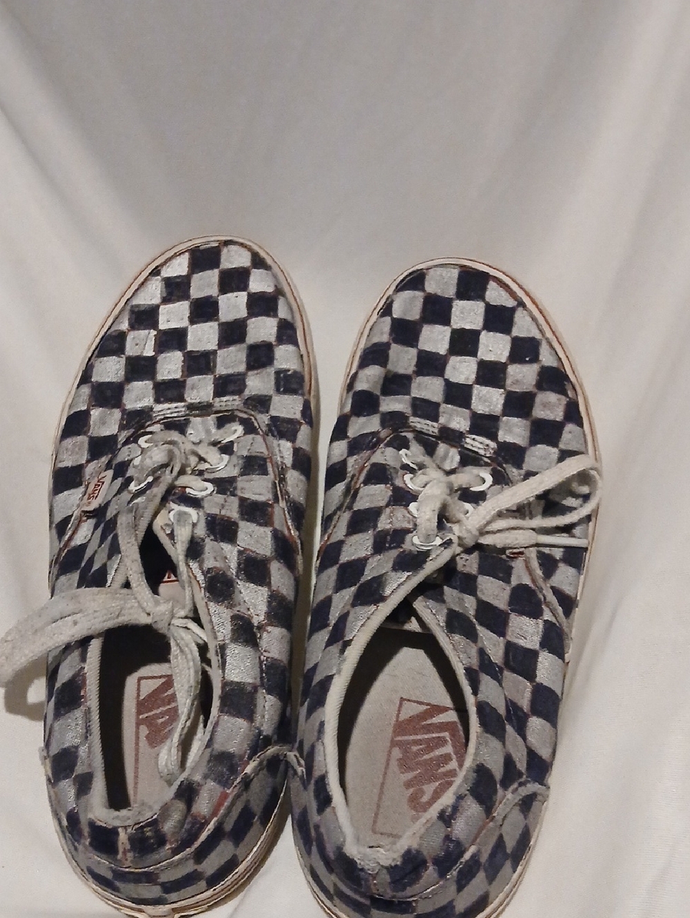 Vans Checkerboard Lace-Up Sneakers in Black & White
